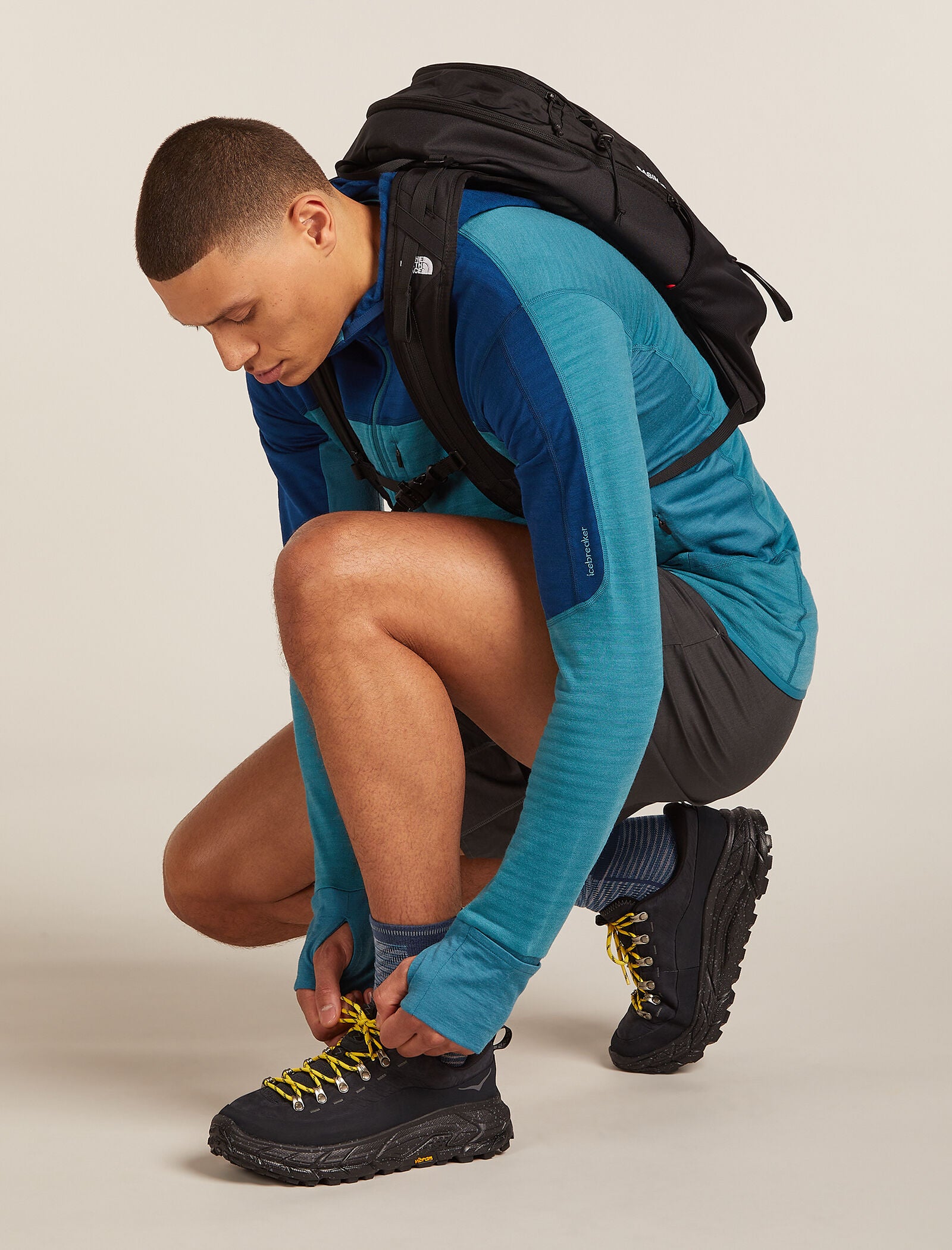 Icebreaker Mens Merino Blend Run+ Ultralight Crew Fusion Dye