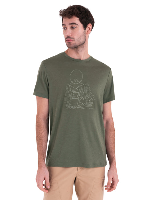 Icebreaker Mens 150 Tech Lite III SS Tee Sunset Camp