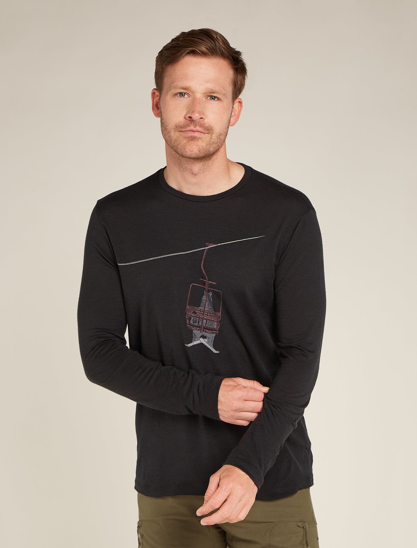 Icebreaker Mens 150 Tech Lite Long Sleeve Tee Bear Lift