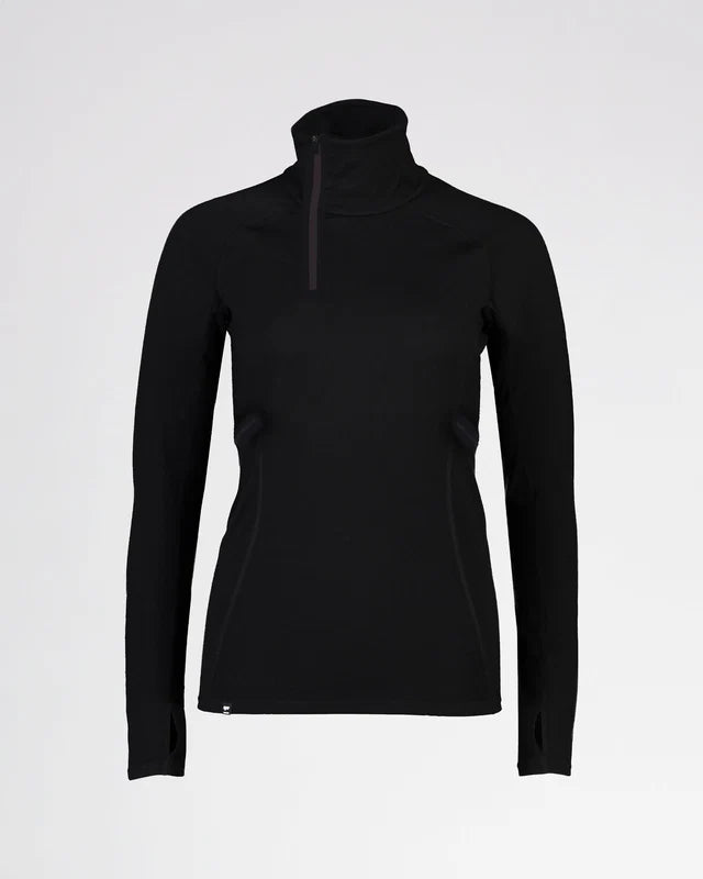 Mons Royale Womens Olympus Merino Base Layer 1/2 Zip Long Sleeve