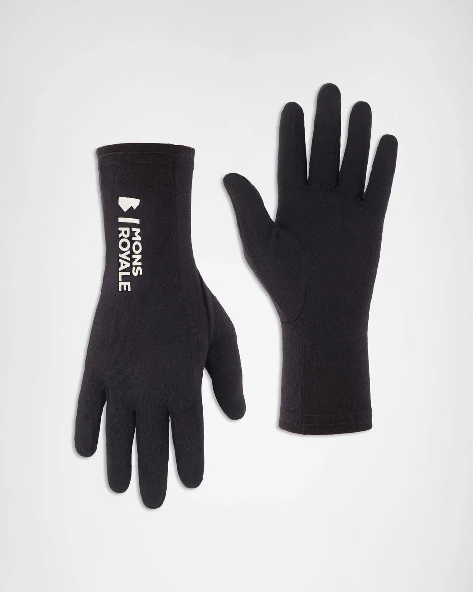 Mons Royale Olympus Merino Glove Liners Black
