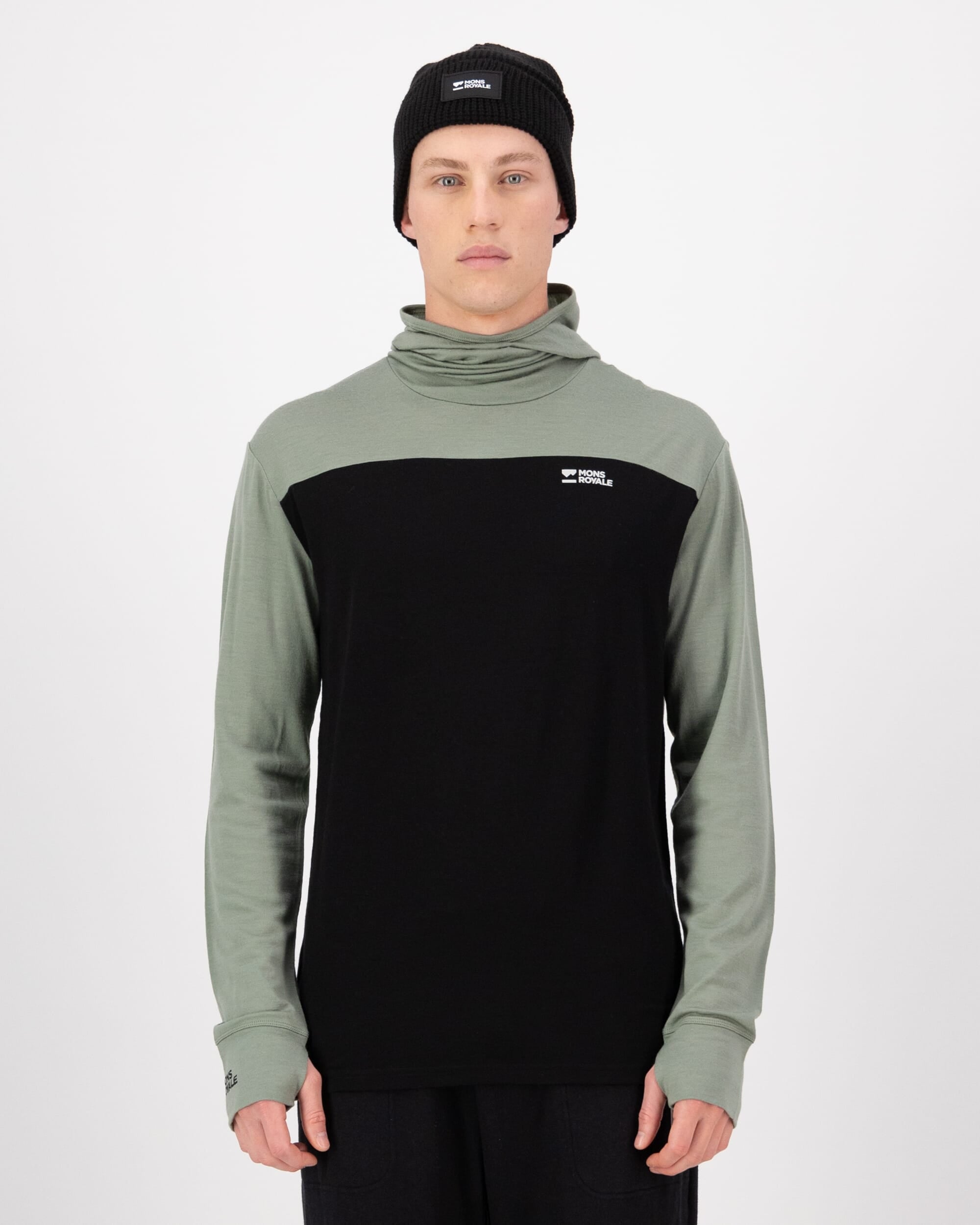 Mons Royale Mens Yotei Merino Powder Hood Long Sleeve
