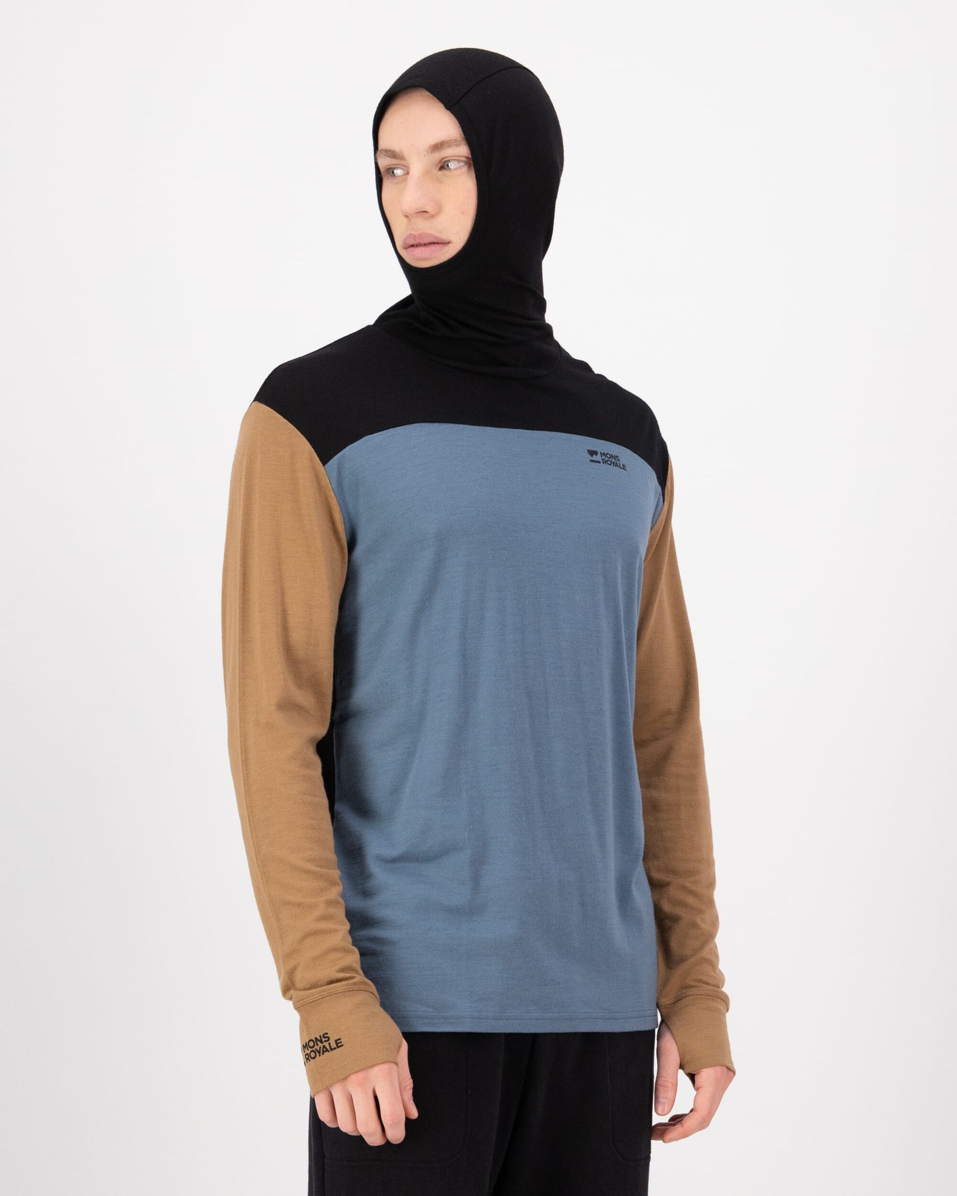 Mons Royale Mens Yotei Merino Powder Hood Long Sleeve