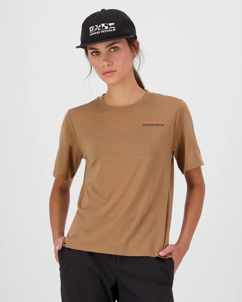 Mons Royale Womens Icon Merino T-Shirt Toffee