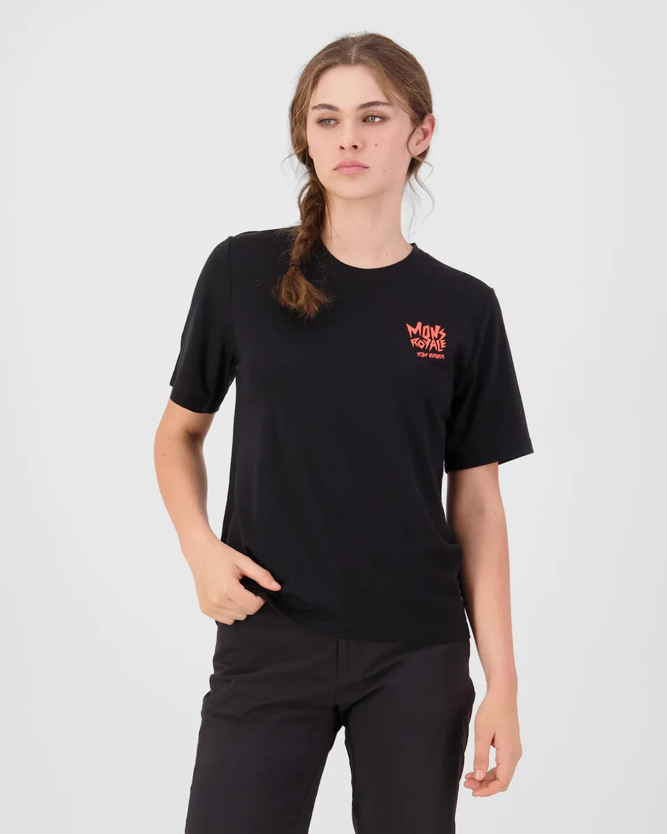 Mons Royale Womens Icon Merino T-Shirt Black