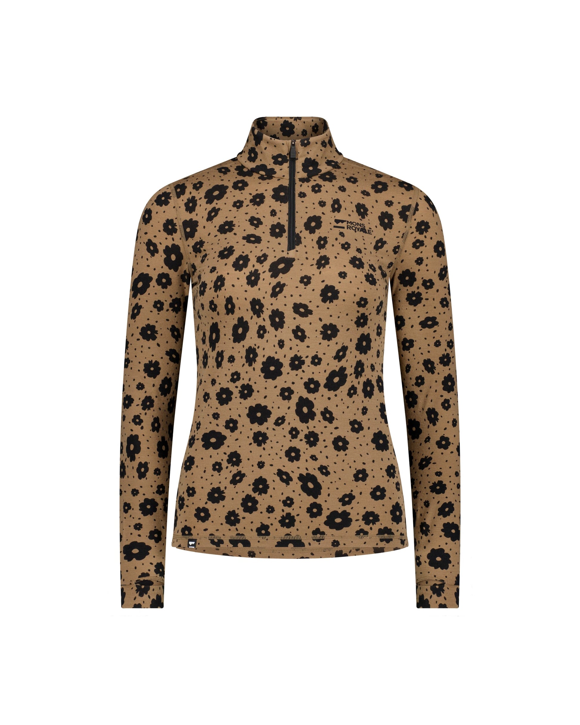 Mons Royale Womens Cascade Merino Base Layer 1/4 Zip Long Sleeve