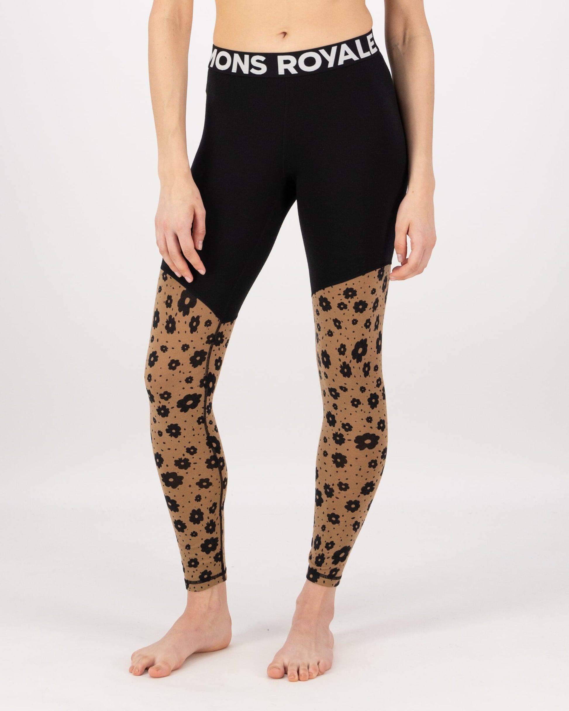 Mons Royale Womens Cascade Merino Base Layer Legging Aoraki Lily Toffee