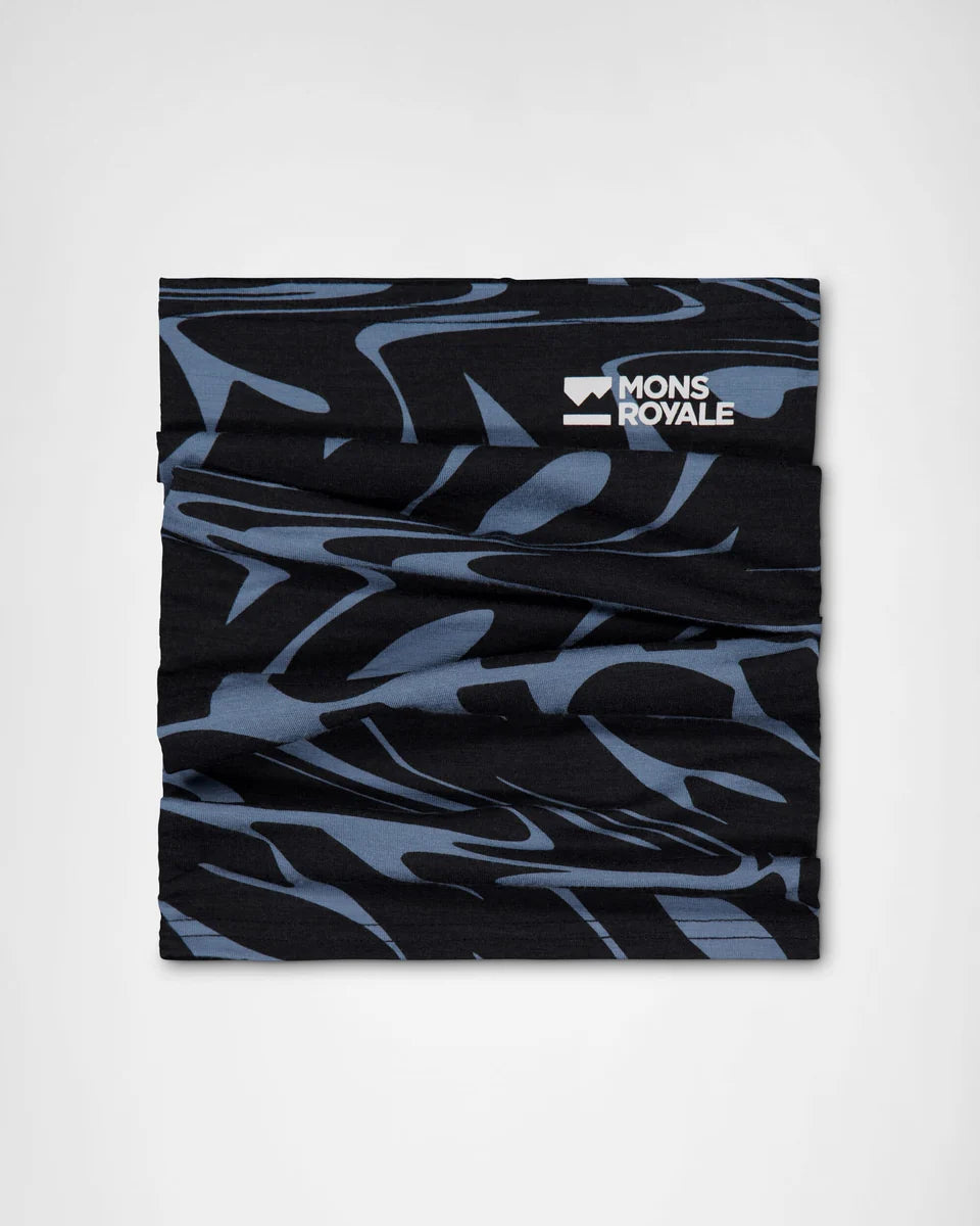 Mons Royale Daily Dose Merino Neckwarmer One Size Signal Lost Goblin Blue