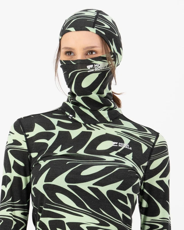 Mons Royale Santa Rosa Merino Balaclava Signal Lost Matcha