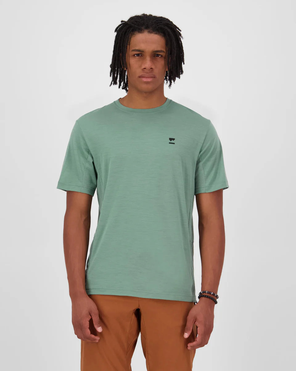 Mons Royale Mens Tarn Merino T-Shirt Thyme Cypress