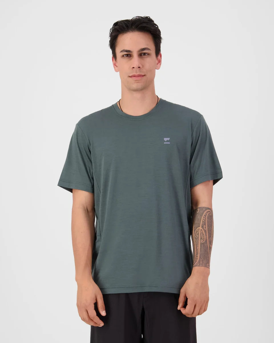 Mons Royale Mens Tarn Merino T-Shirt Dark Cypress