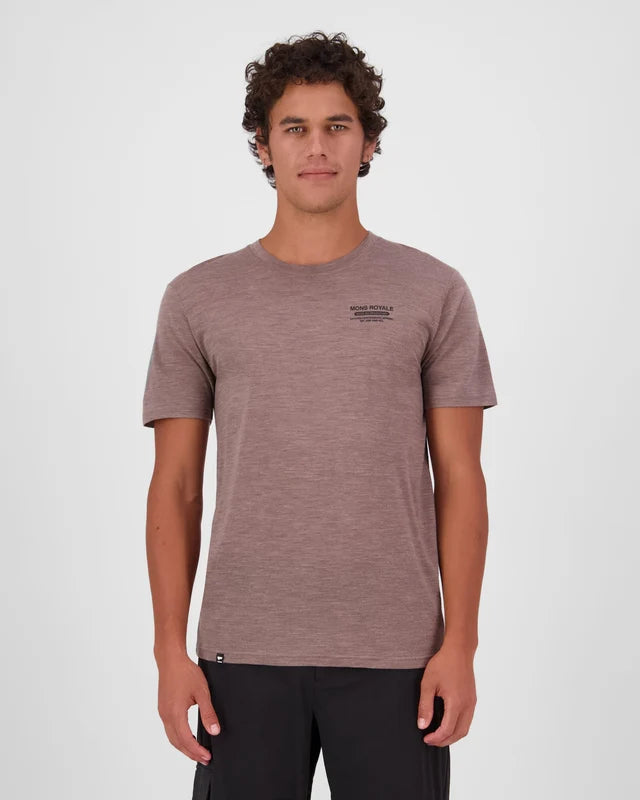 Mons Royale Mens Zephyr Merino Tencel T-Shirt Chestnut