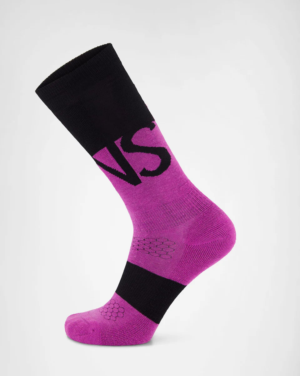 Mons Royale Ultra Cushion Merino Snow Sock Purple Bolt Black