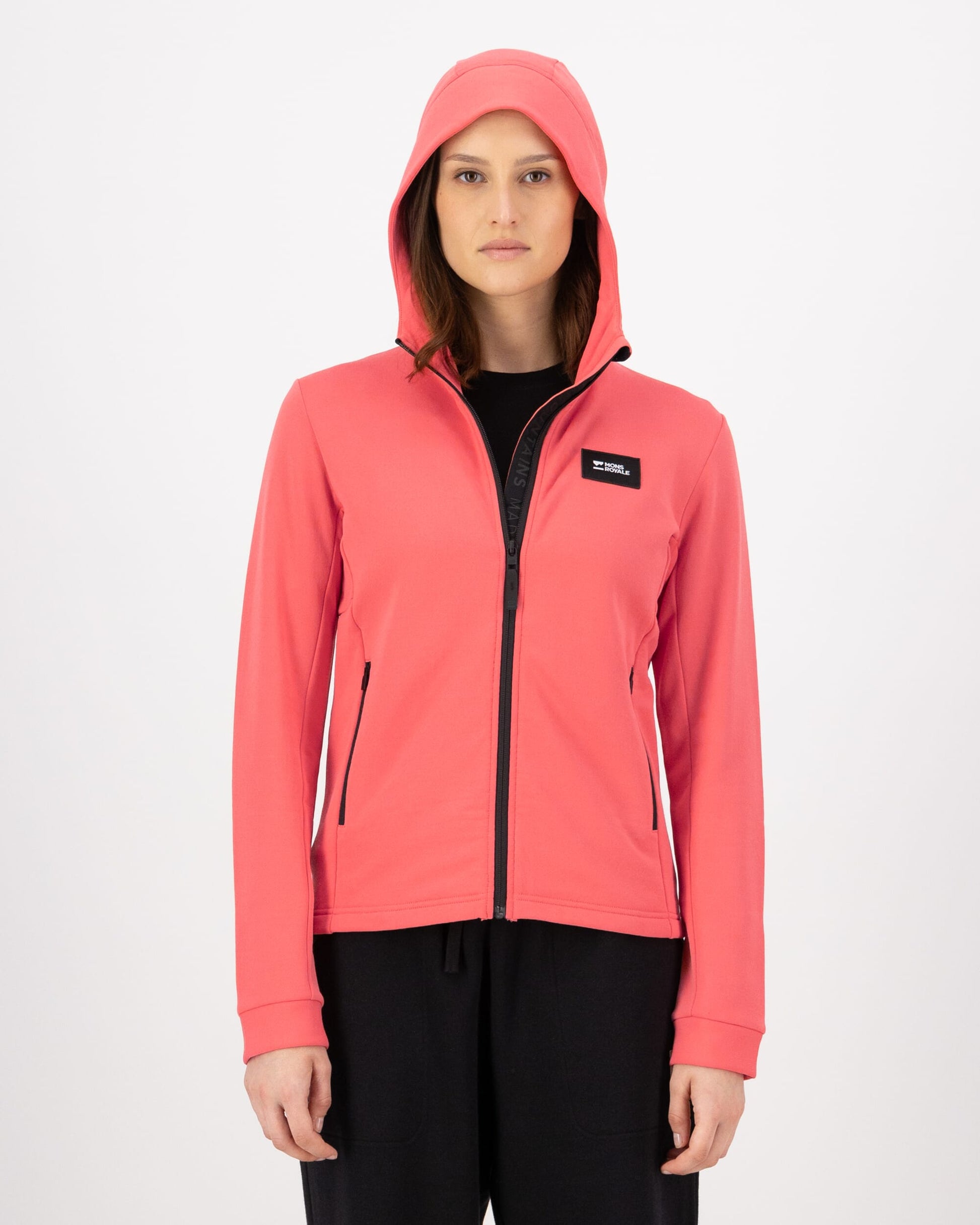 Mons Royale Womens Arcadia Merino Fleece Hoody Watermelon