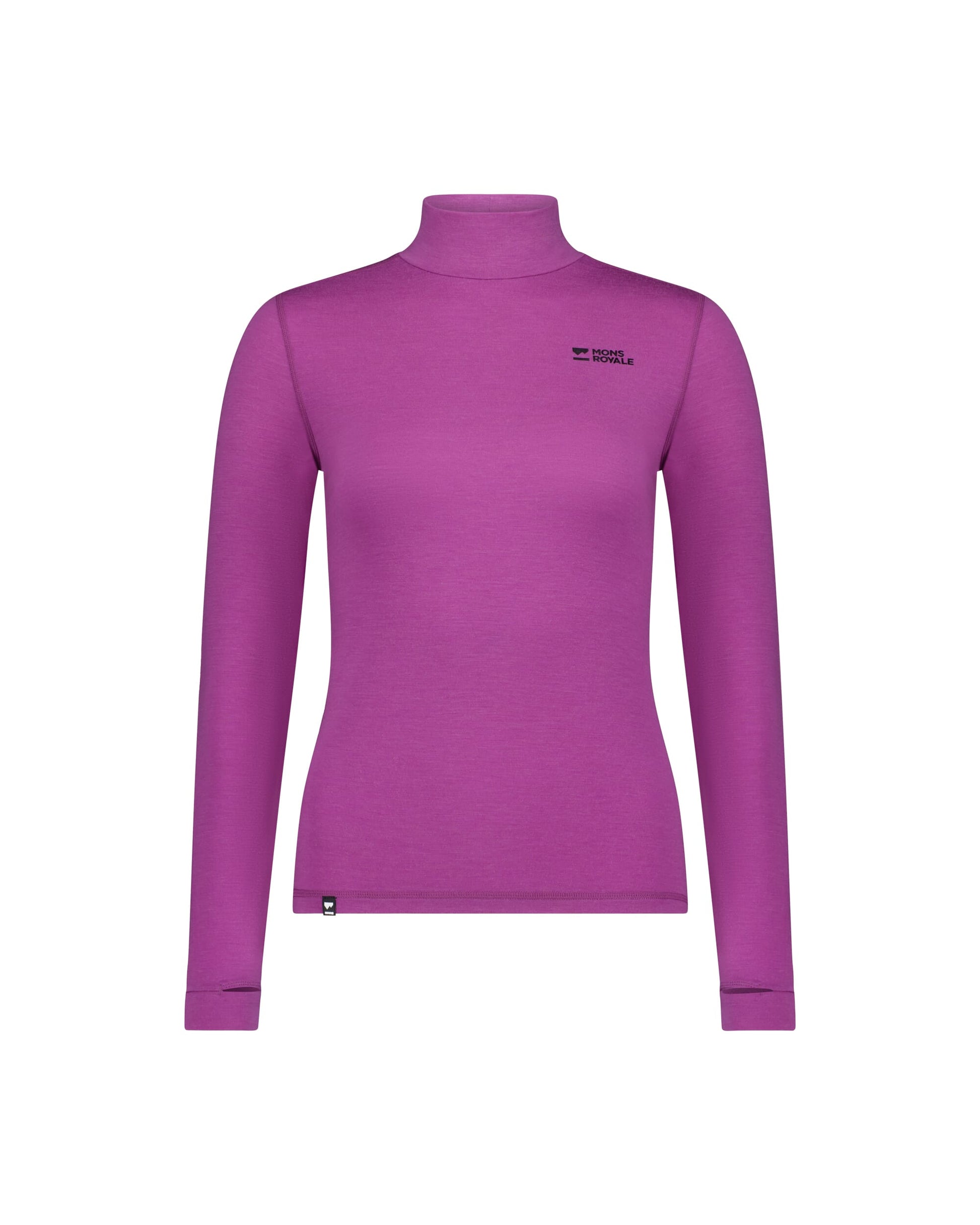 Mons Royale Womens Cascade Merino Base Layer Mock Neck Long Sleeve