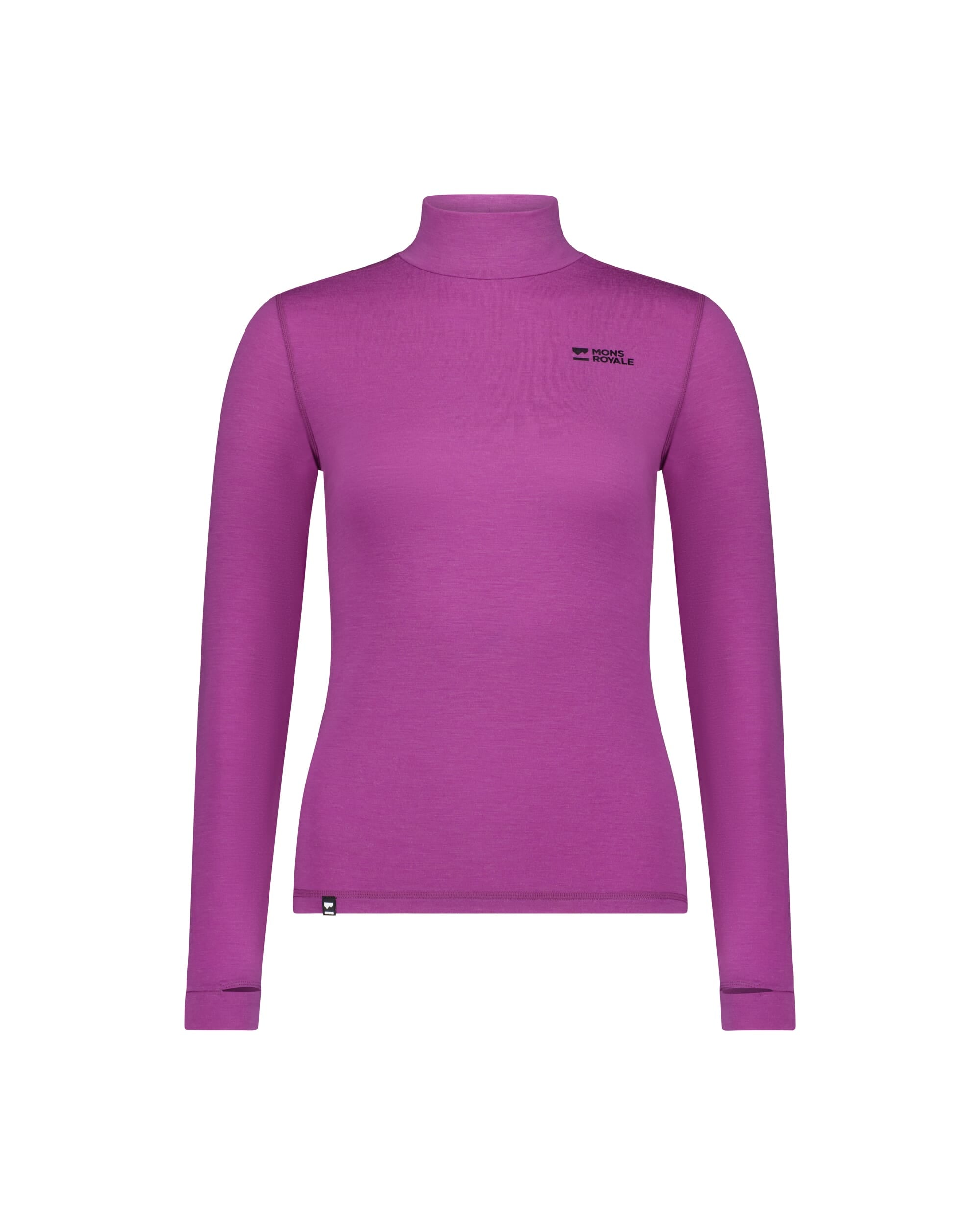Mons Royale Womens Cascade Merino Base Layer Mock Neck Long Sleeve