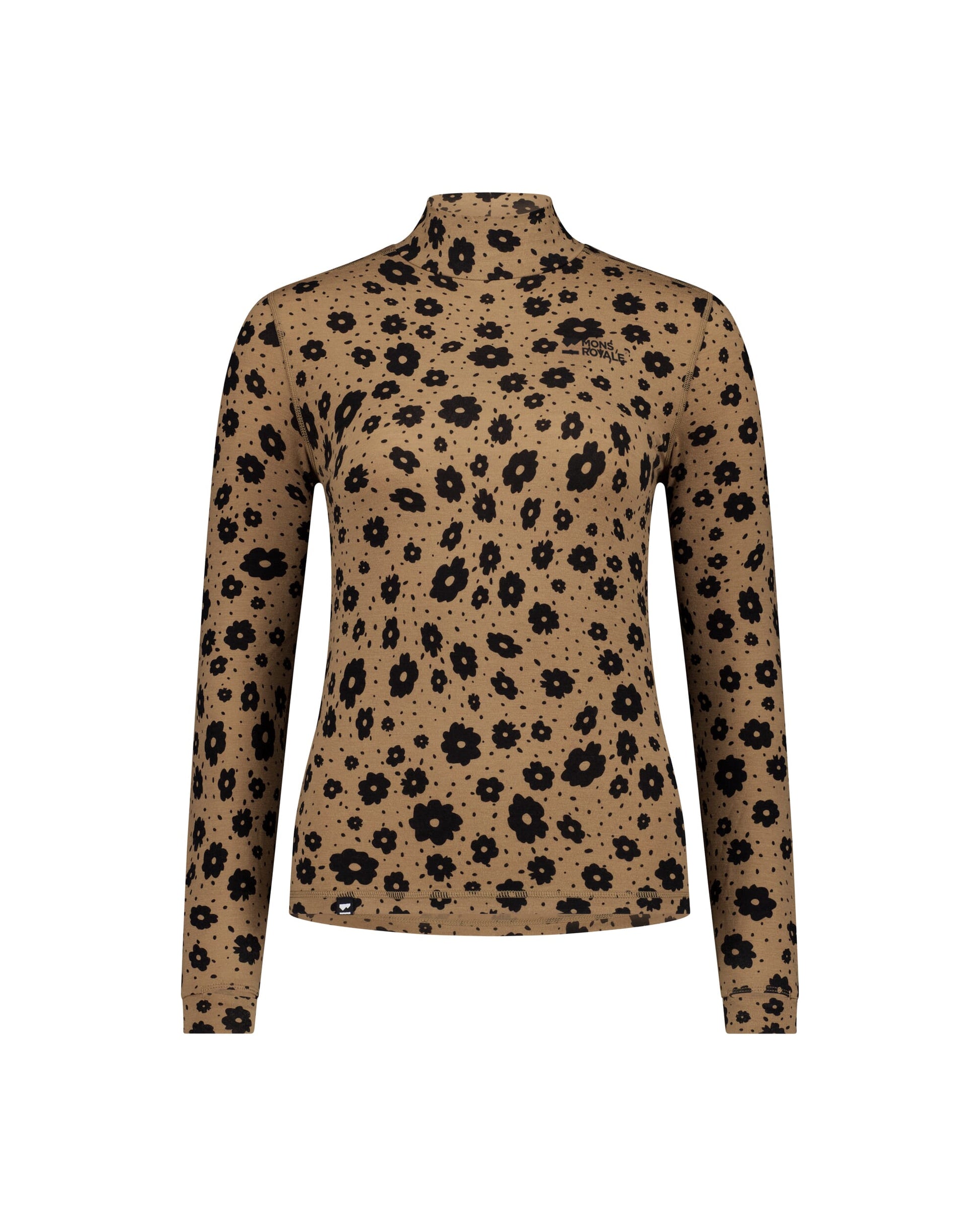 Mons Royale Womens Cascade Merino Base Layer Mock Neck Long Sleeve