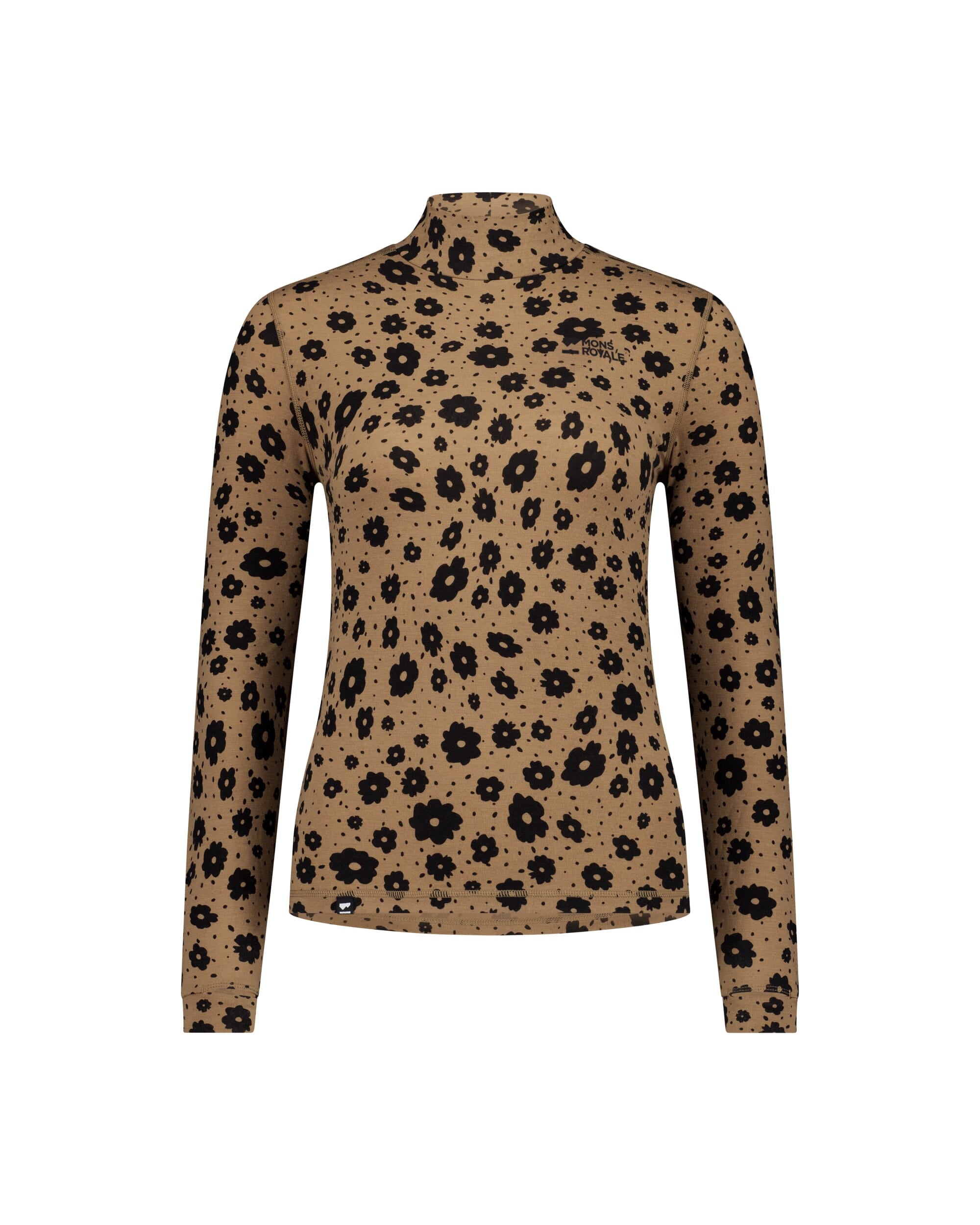 Mons Royale Womens Cascade Merino Base Layer Mock Neck Long Sleeve