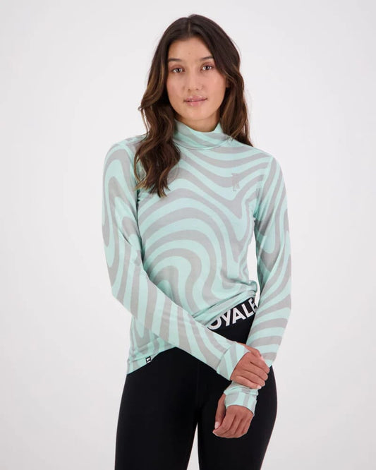 Mons Royale Womens Cascade Merino Flex Mock Neck LS