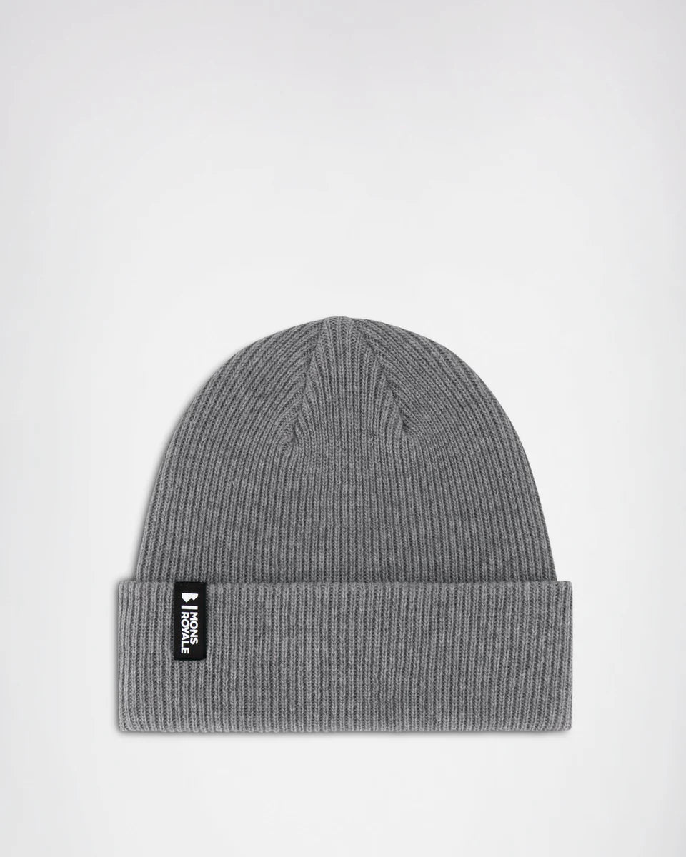 Mons Royale Chunky Logger Merino Beanie One Size Charcoal Marl