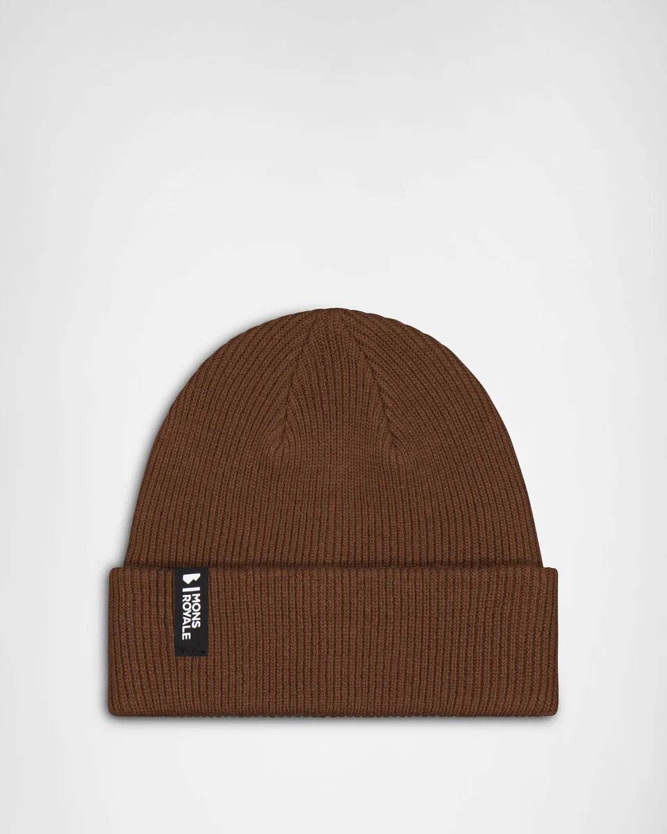 Mons Royale Chunky Logger Merino Beanie One Size Bark