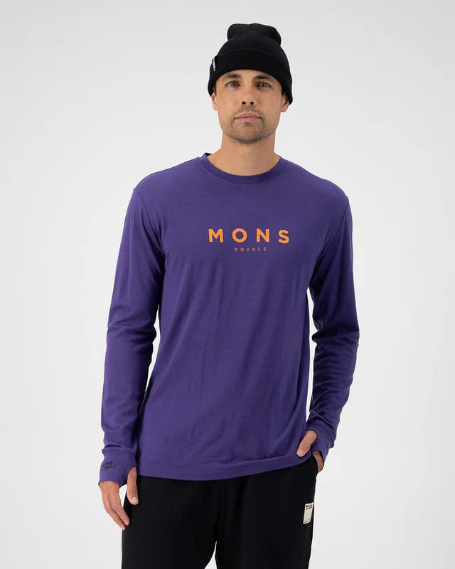 Mons Royale Mens Yotei Merino Classic Long Sleeve Violet