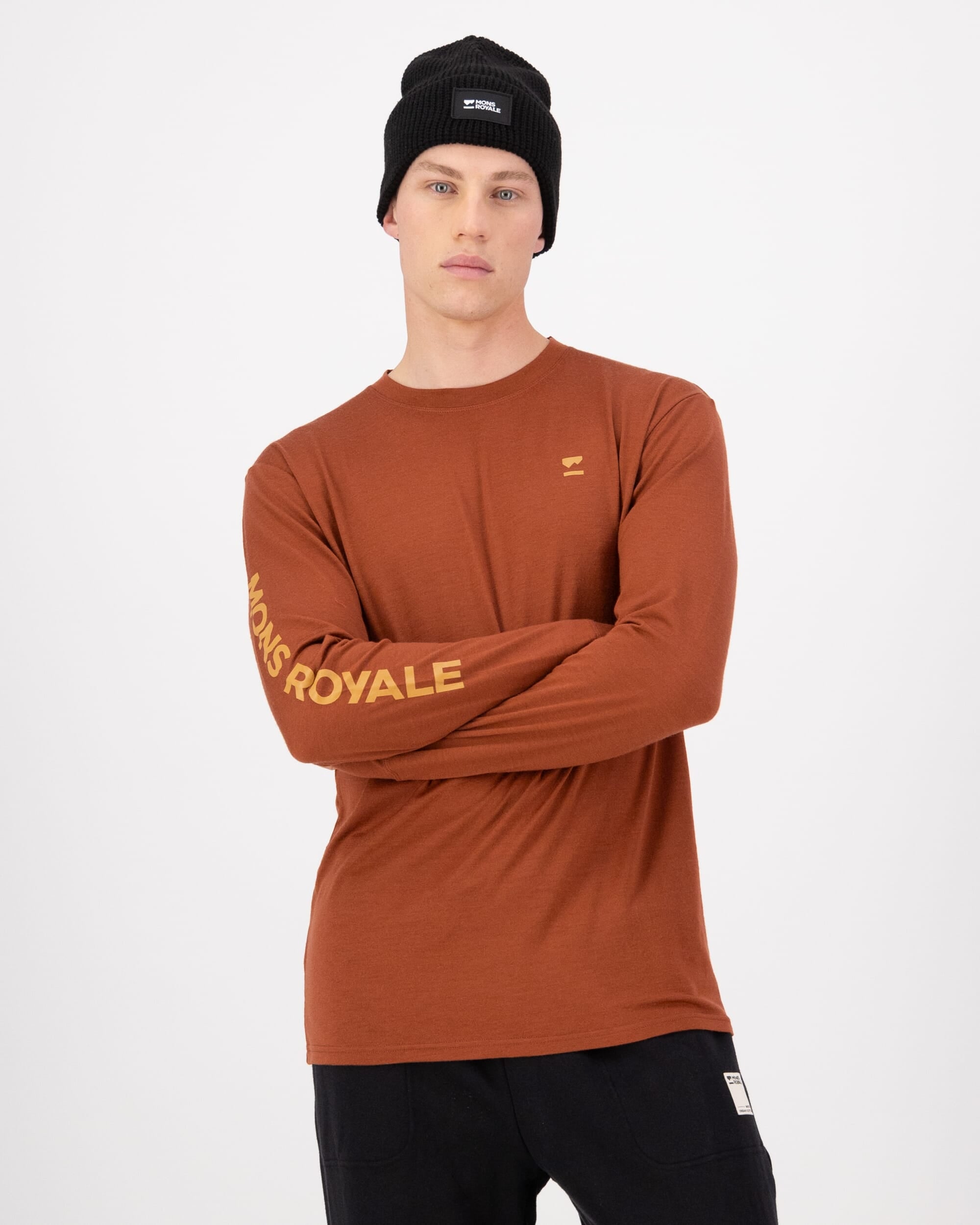 Mons Royale Mens Yotei Merino Classic Long Sleeve Sienna