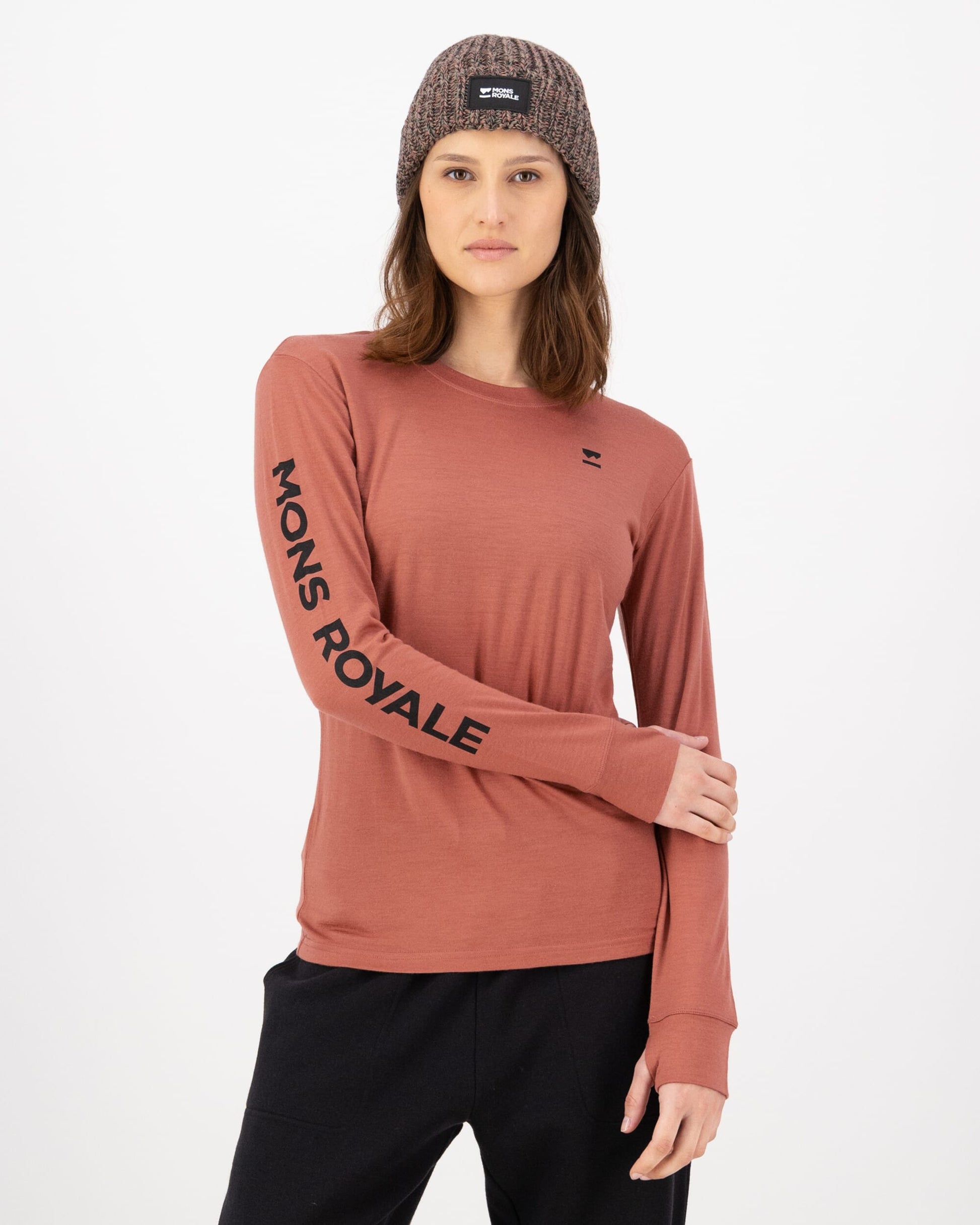 Mons Royale Womens Yotei Merino Classic Long Sleeve Canyon Rose