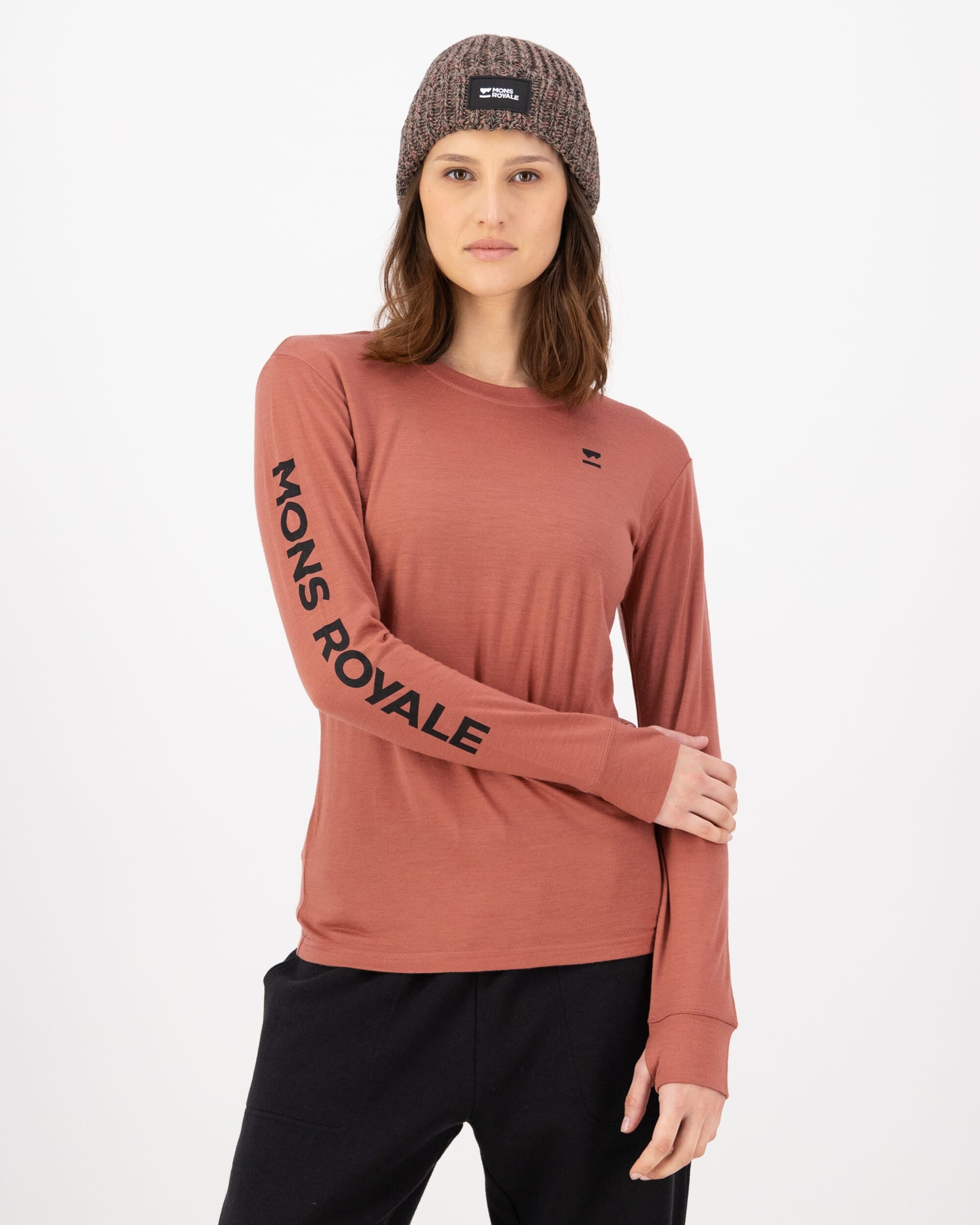 Mons Royale Womens Yotei Merino Classic Long Sleeve Canyon Rose