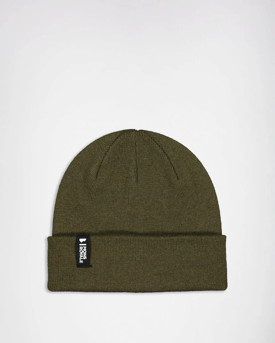 Mons Royale McCloud Merino Beanie One Size Dark Olive