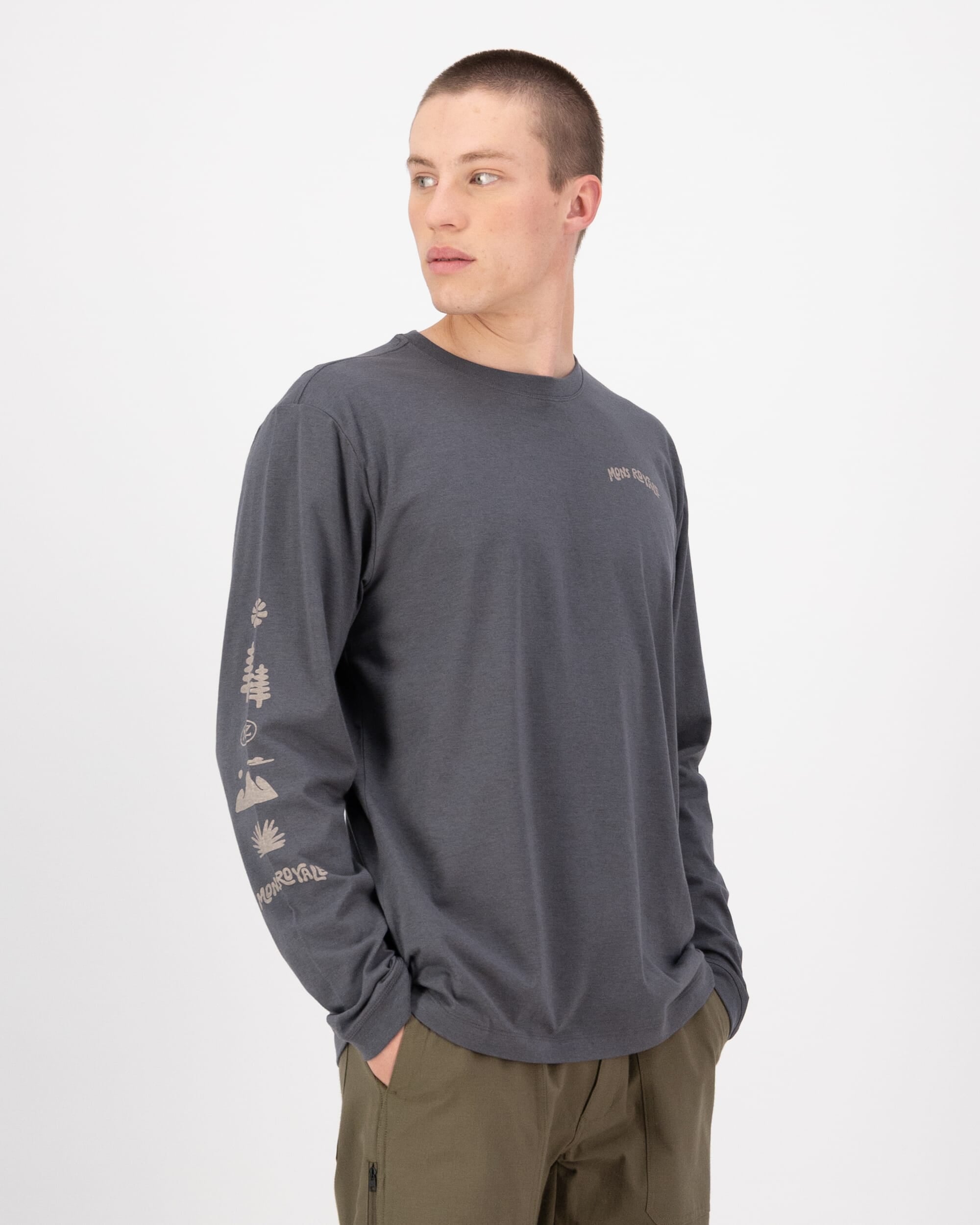 Mons Royale Mens Yonder Merino Organic Cotton Long Sleeve