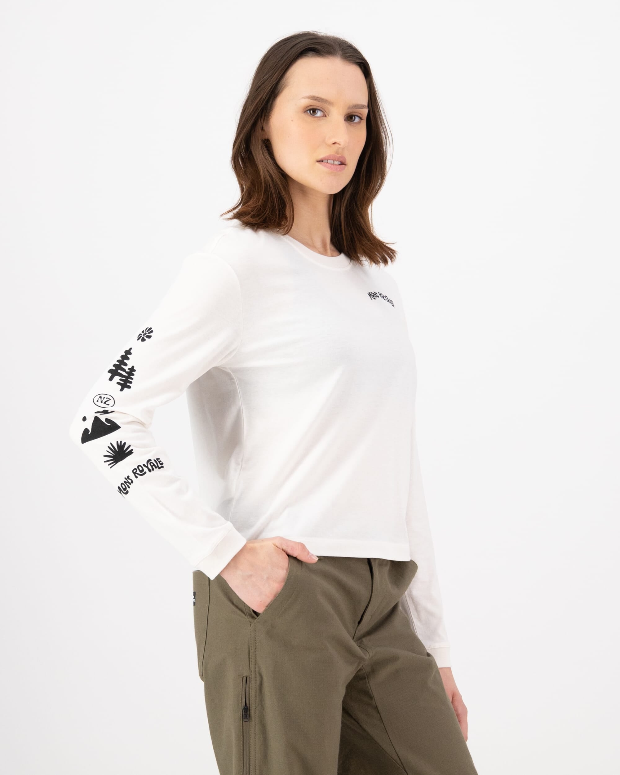 Mons Royale Womens Yonder Merino Organic Cotton Long Sleeve