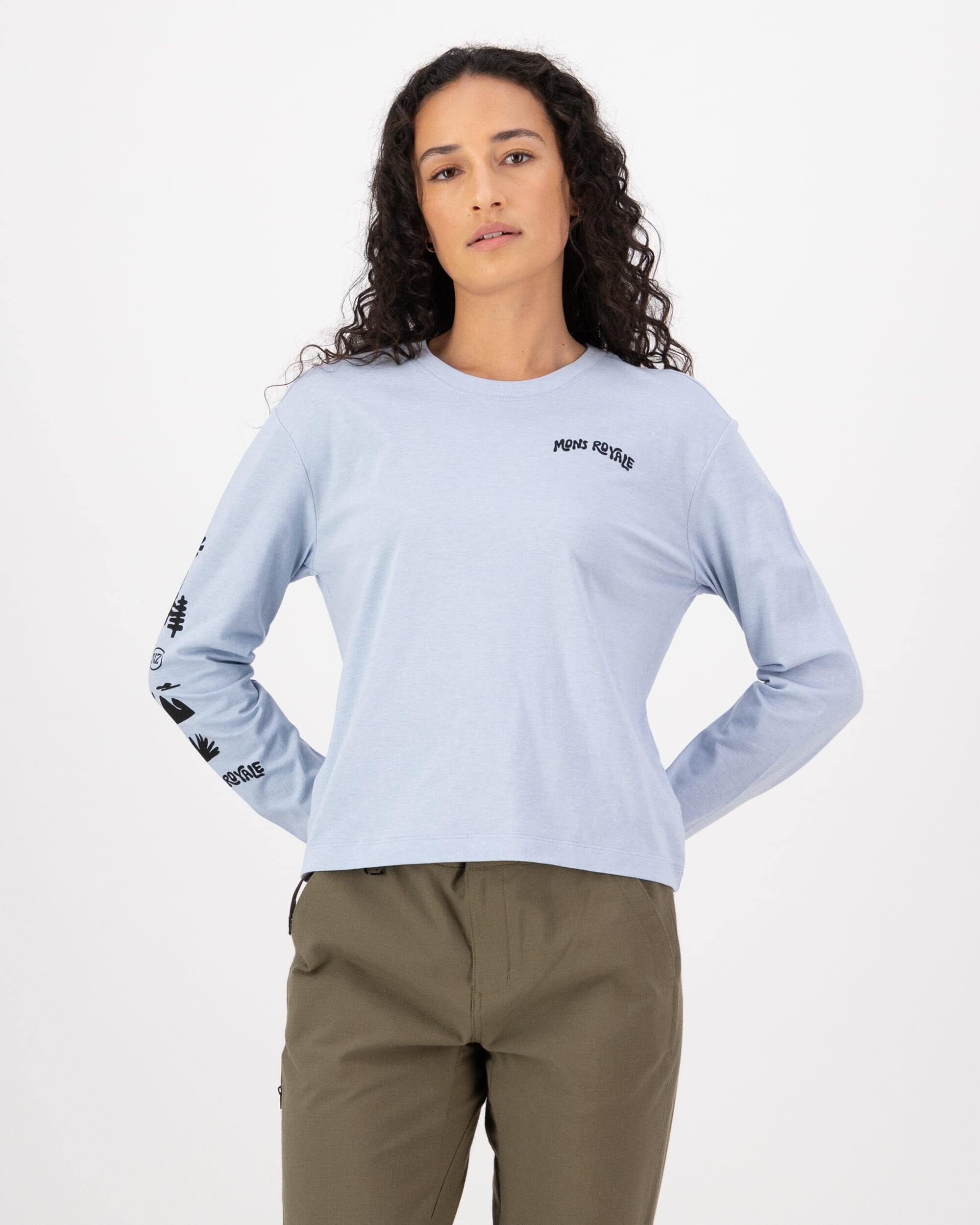 Mons Royale Womens Yonder Merino Organic Cotton Long Sleeve