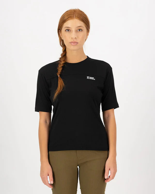 Mons Royale Womens Diversion Merino Bike Jersey Short Sleeve Black