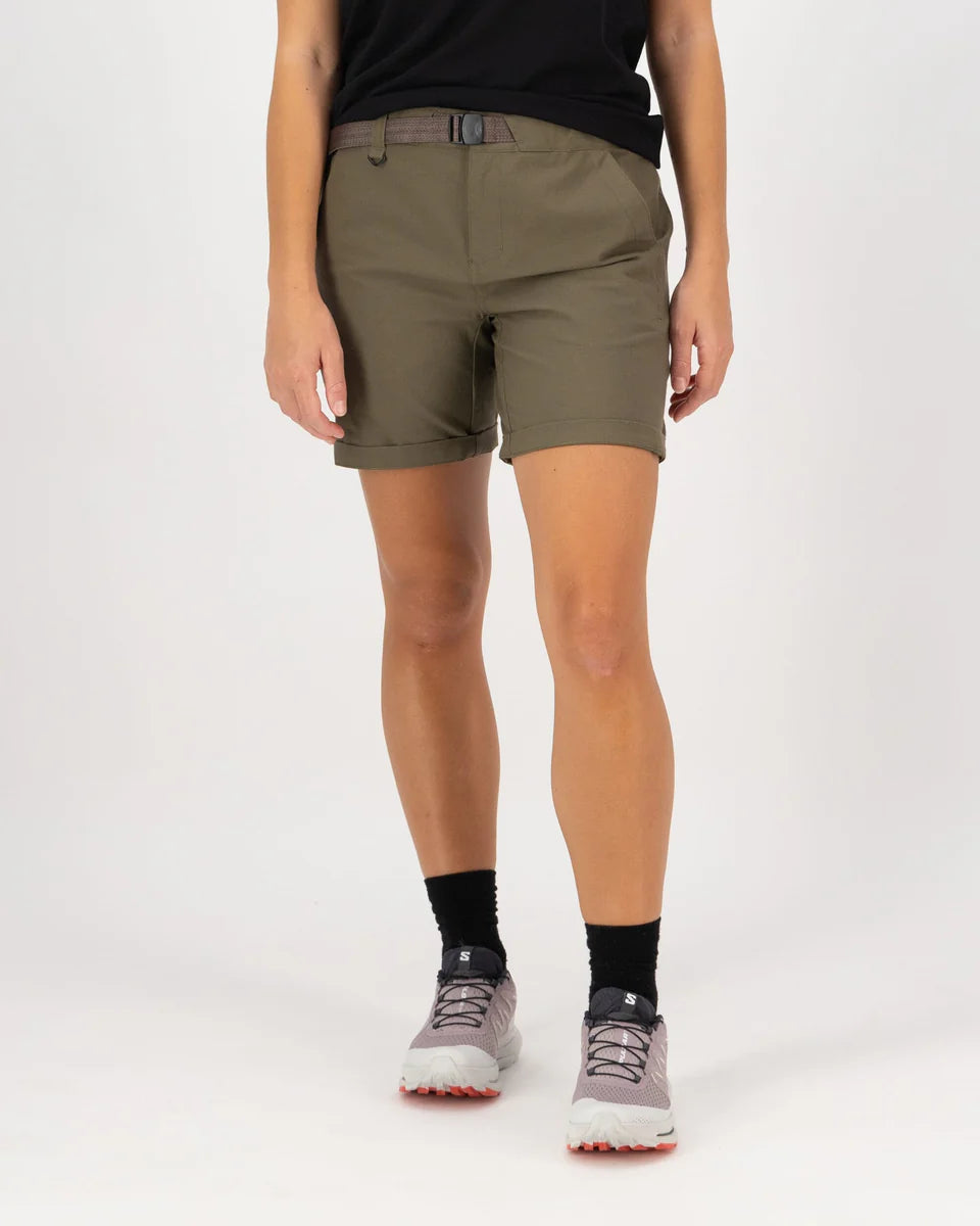 Mons Royale Womens Escapade Shorts Dark Olive