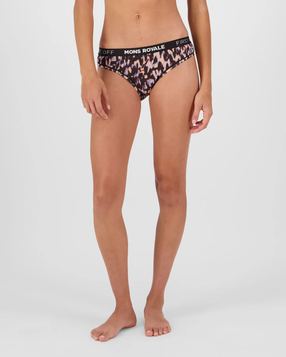 Mons Royale Womens Folo Merino Briefs Rock Leopard