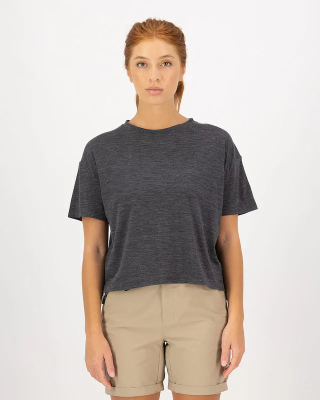 Mons Royale Womens Zephyr Merino Tencel Boxy T-Shirt