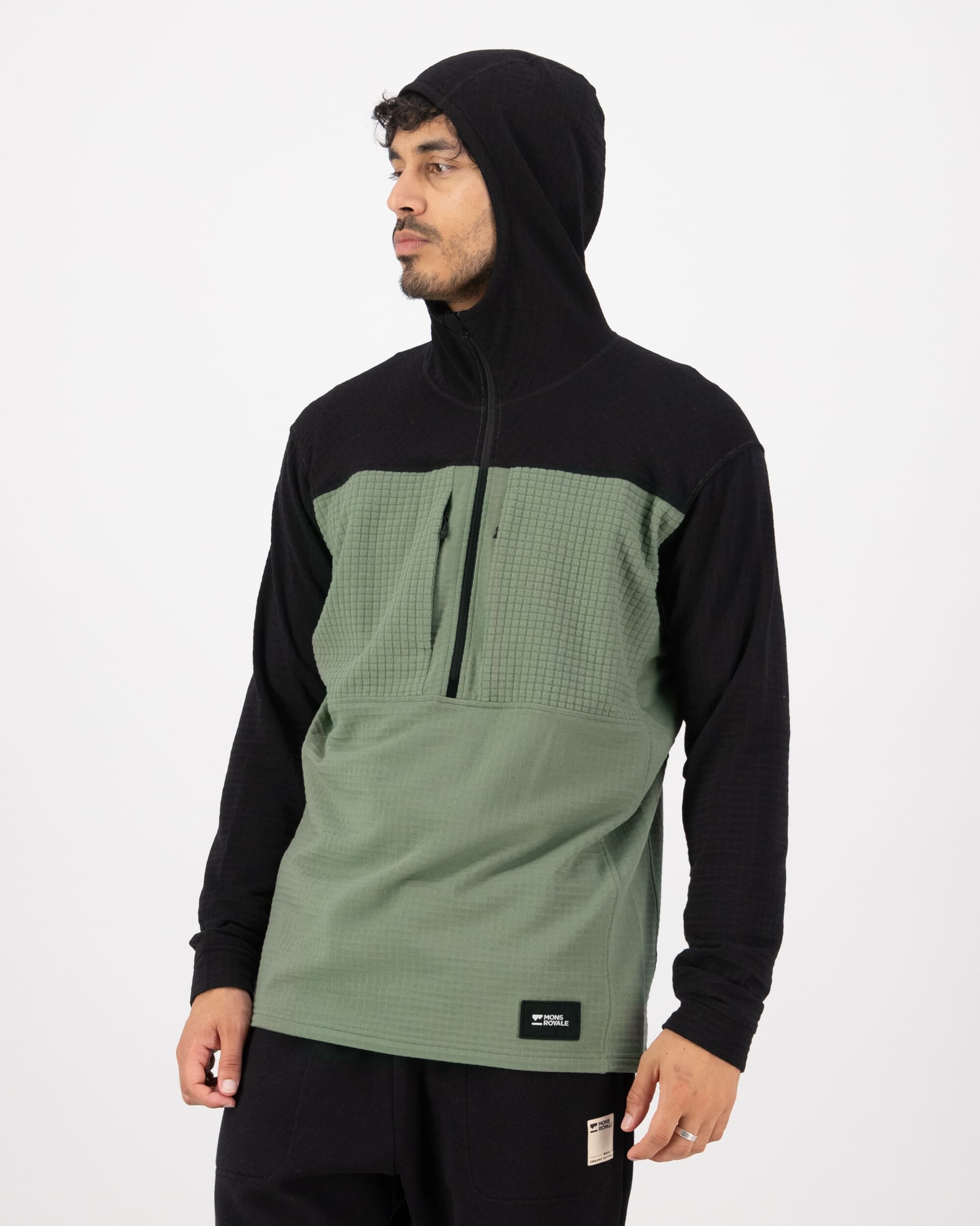 Mons Royale Mens Offgrid Merino Fleece 1/2 Zip Long Sleeve