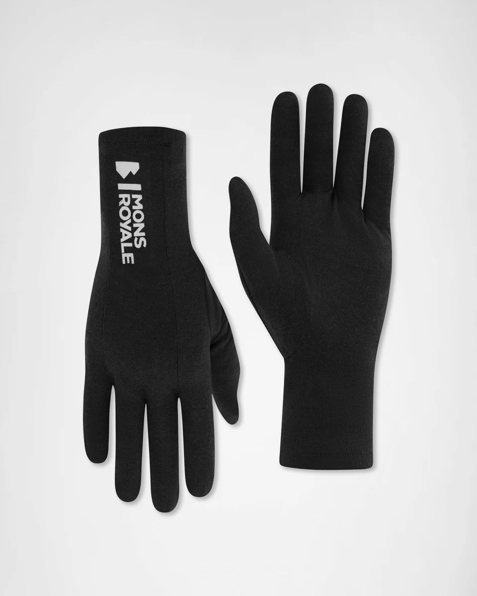 Mons Royale Volta Merino Glove Liners Black