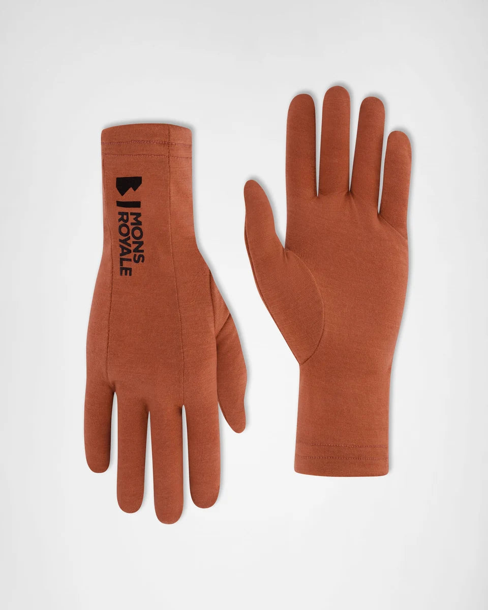 Mons Royale Volta Merino Glove Liners Canyon Rose