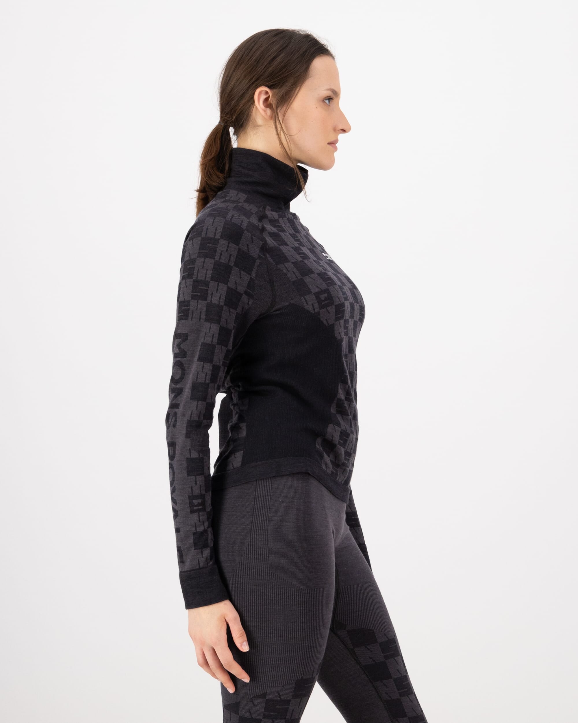 Mons Royale Womens Ascender Merino Base Layer Mock Neck Long Sleeve
