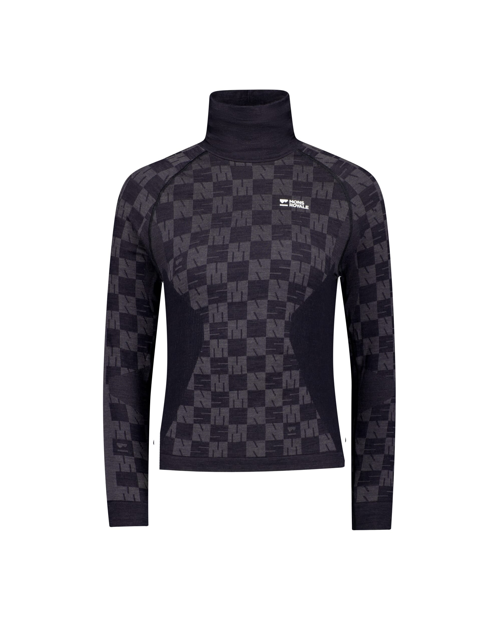 Mons Royale Womens Ascender Merino Base Layer Mock Neck Long Sleeve