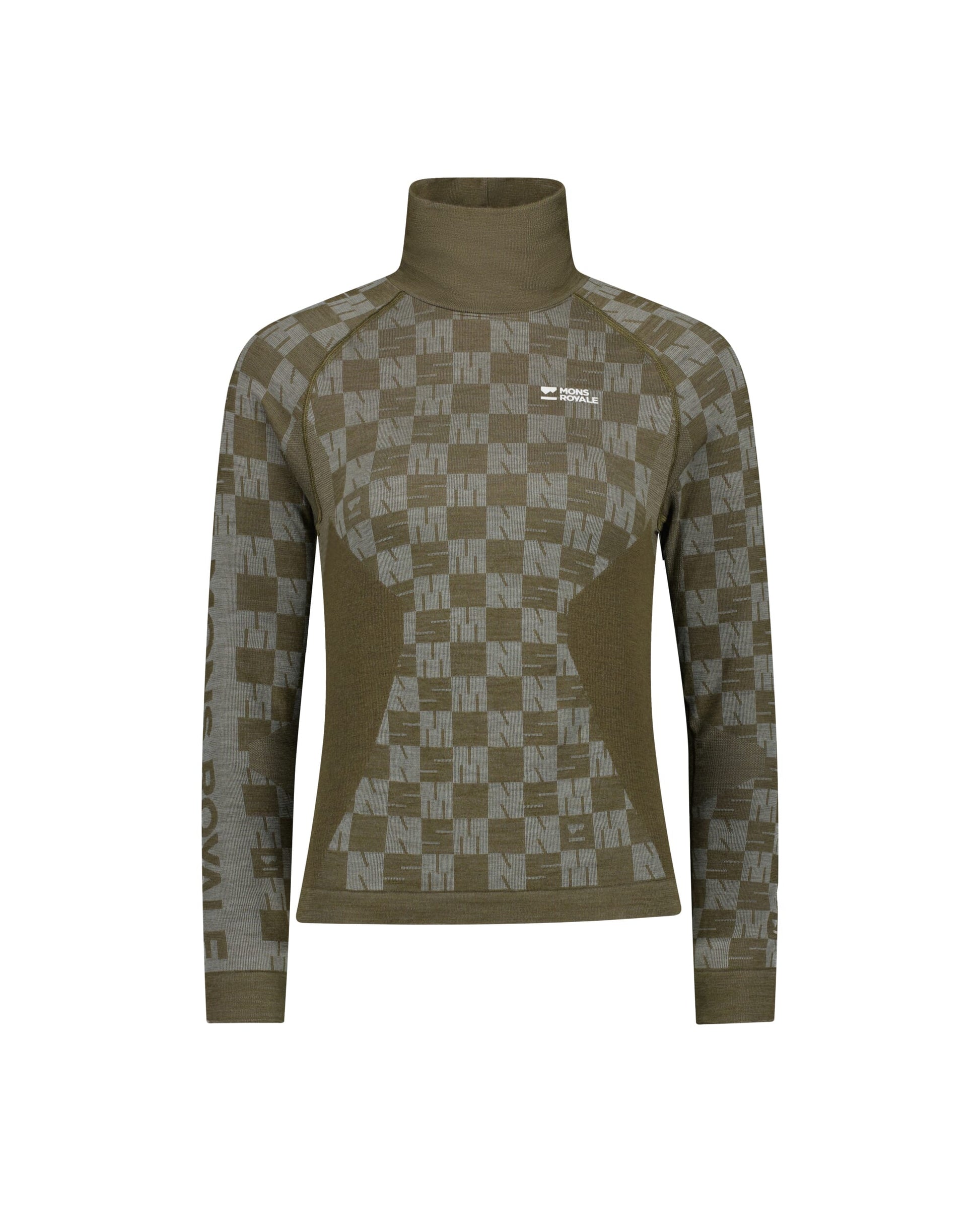 Mons Royale Womens Ascender Merino Base Layer Mock Neck Long Sleeve