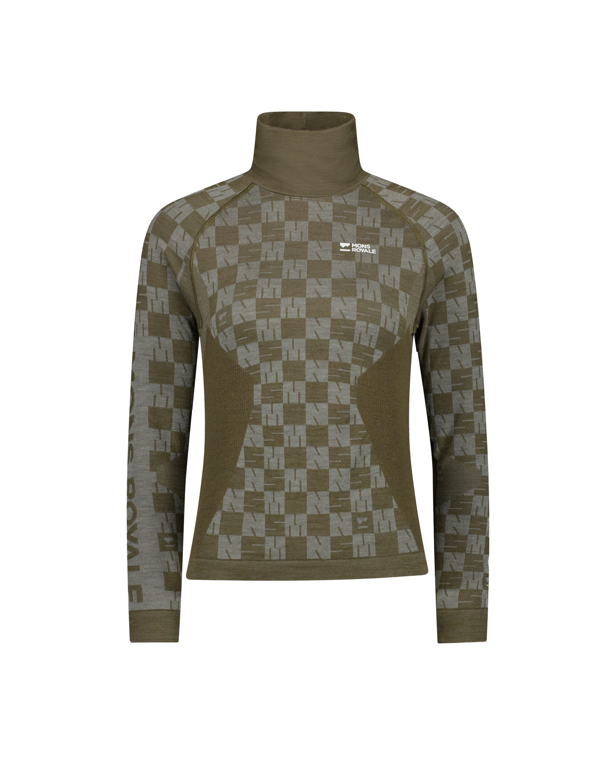 Mons Royale Womens Ascender Merino Base Layer Mock Neck Long Sleeve