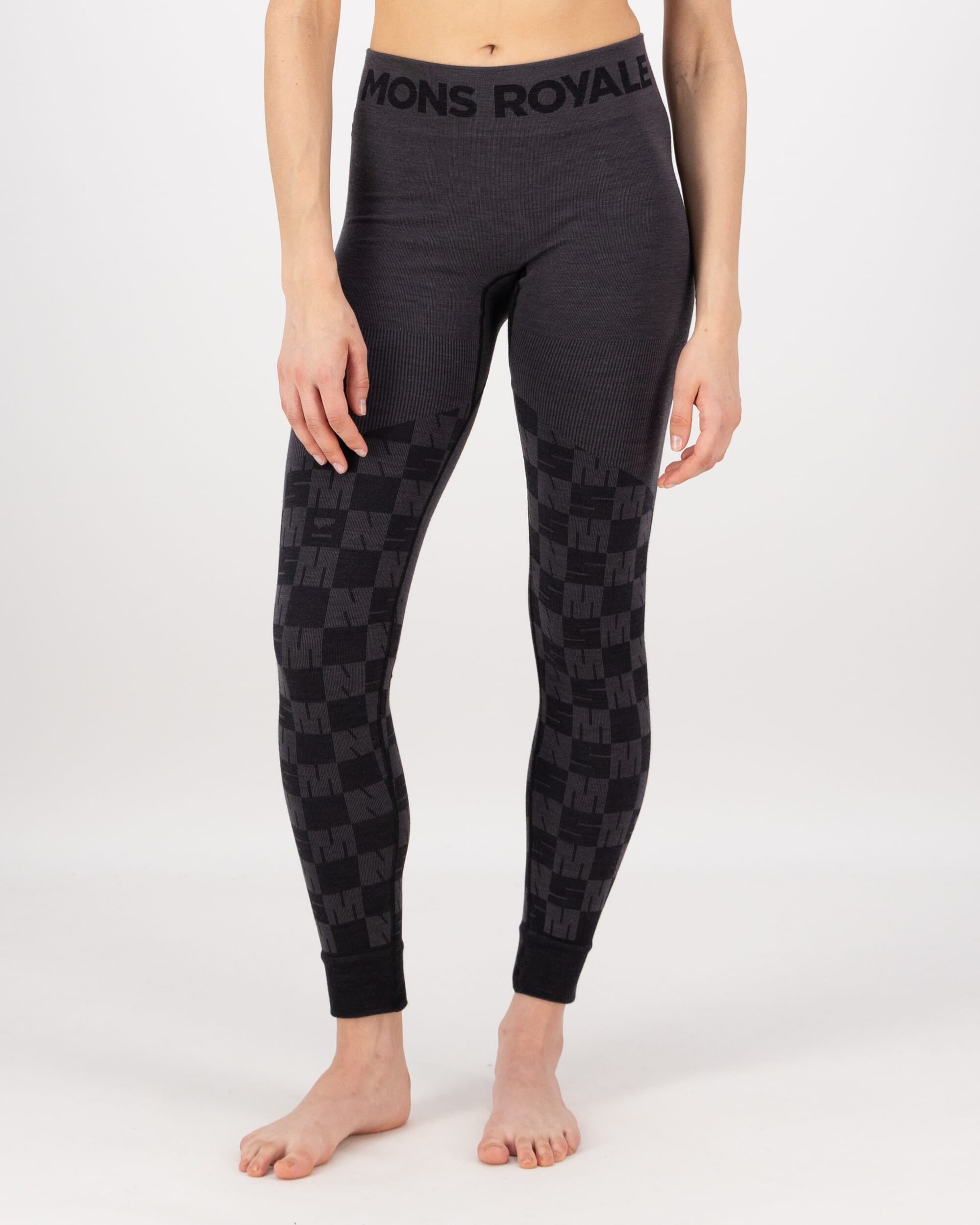 Mons Royale Womens Ascender Merino Base Layer Legging Forged Iron Black