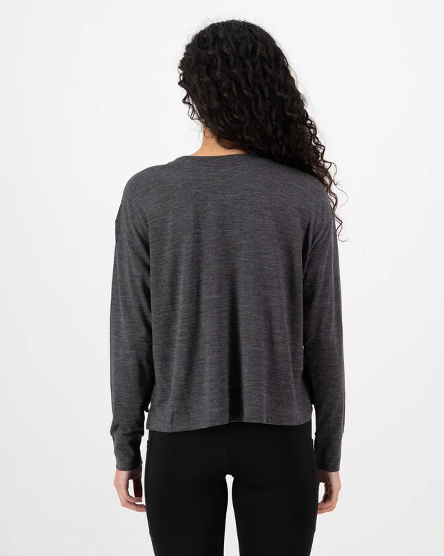 Mons Royale Womens Zephyr Merino Tencel Boxy Long Sleeve