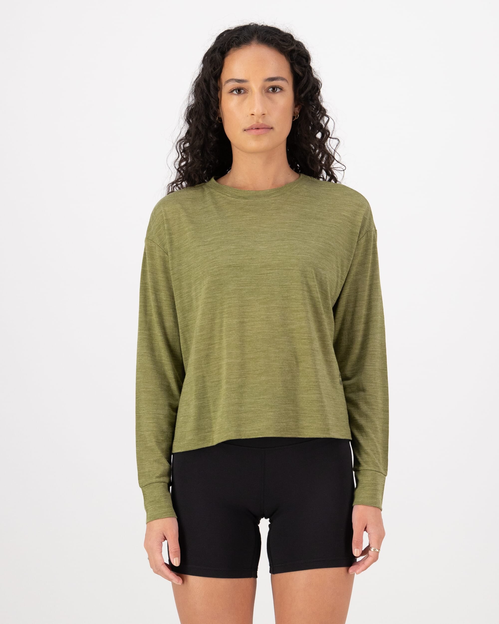 Mons Royale Womens Zephyr Merino Tencel Boxy Long Sleeve