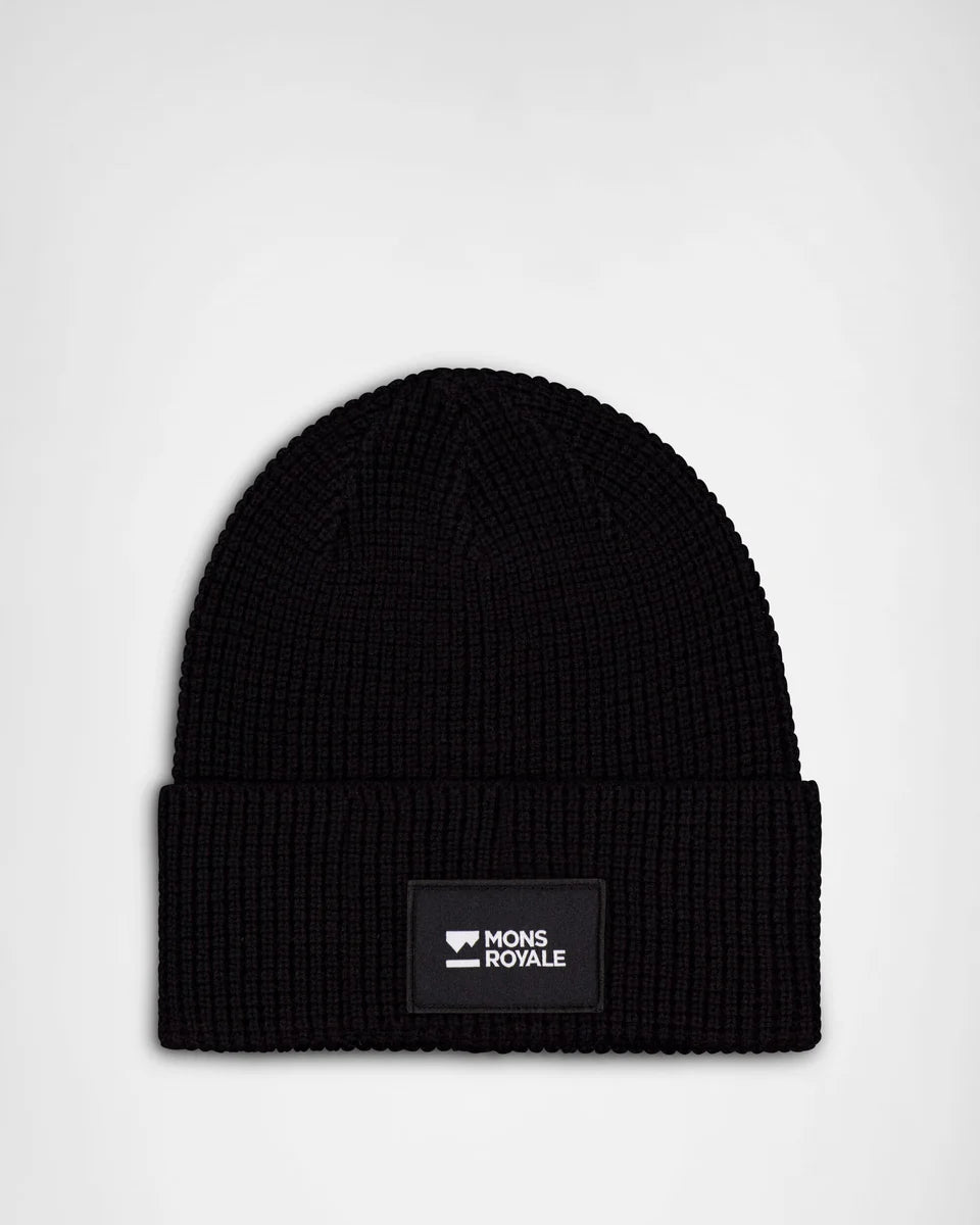 Mons Royale Bluff Merino Beanie One Size Black