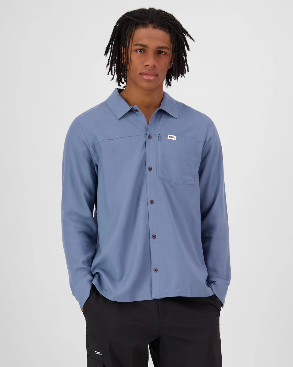 Mons Royale Mens AT Merino Long Sleeve Shirt Horizon Blue