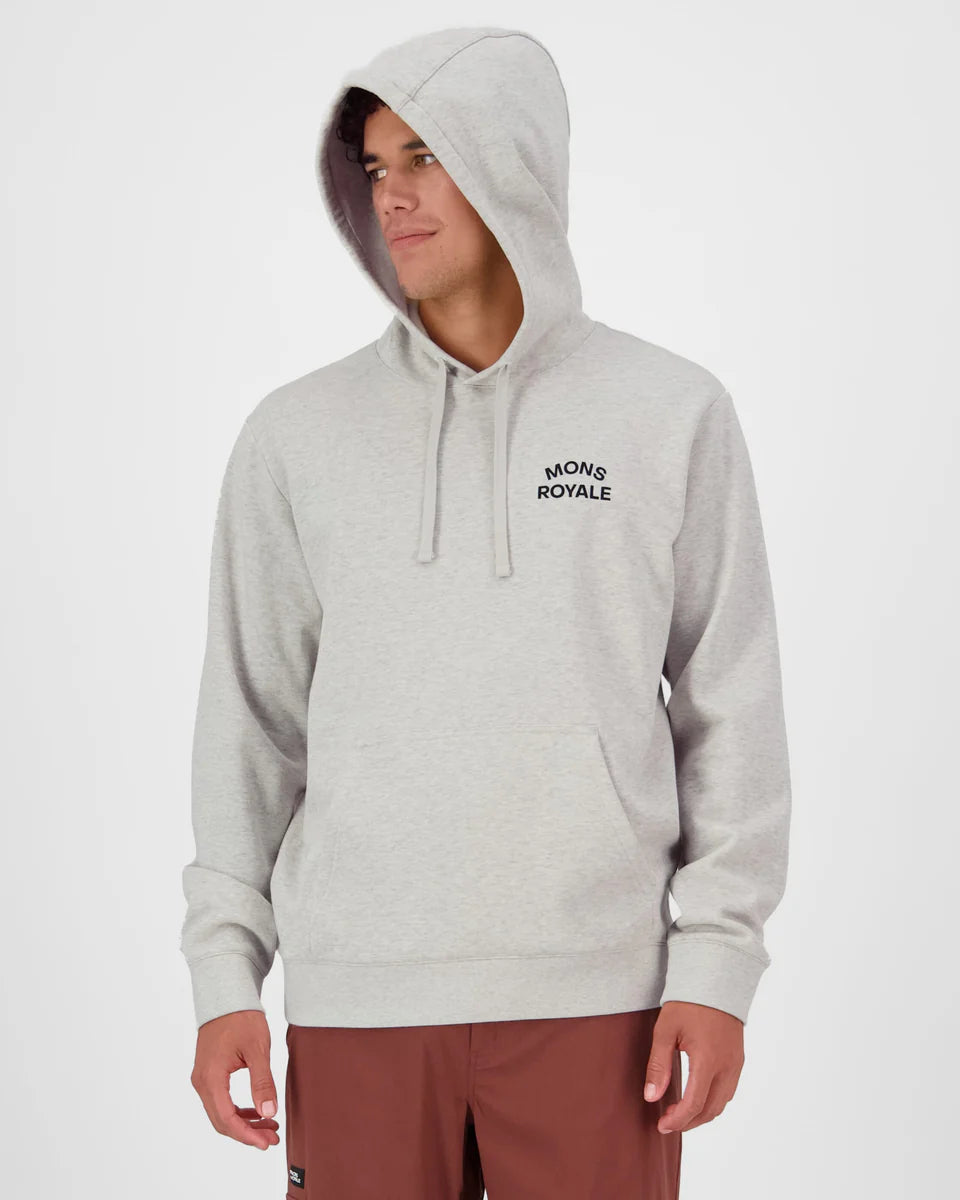 Mons Royale Mens Inversion Merino Hoodie Light Grey Heather